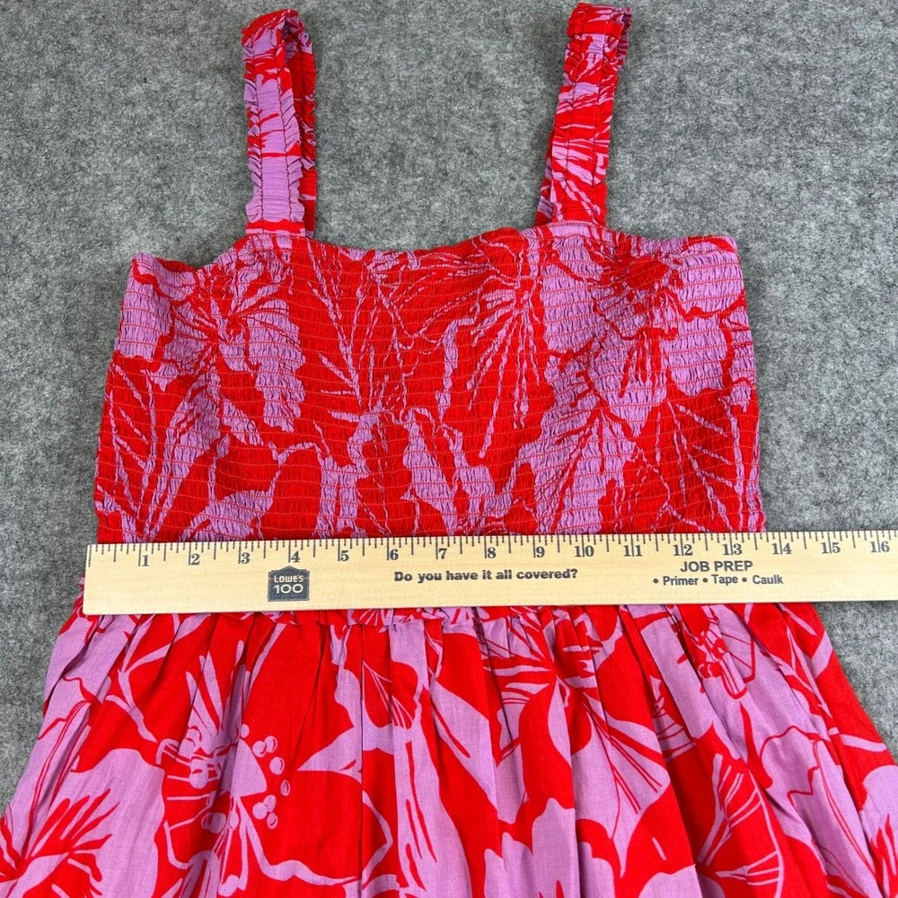 NWT Gap Kids Girls XXL 14-16 Red Pink Floral Smocked Tiered Midi Dress New